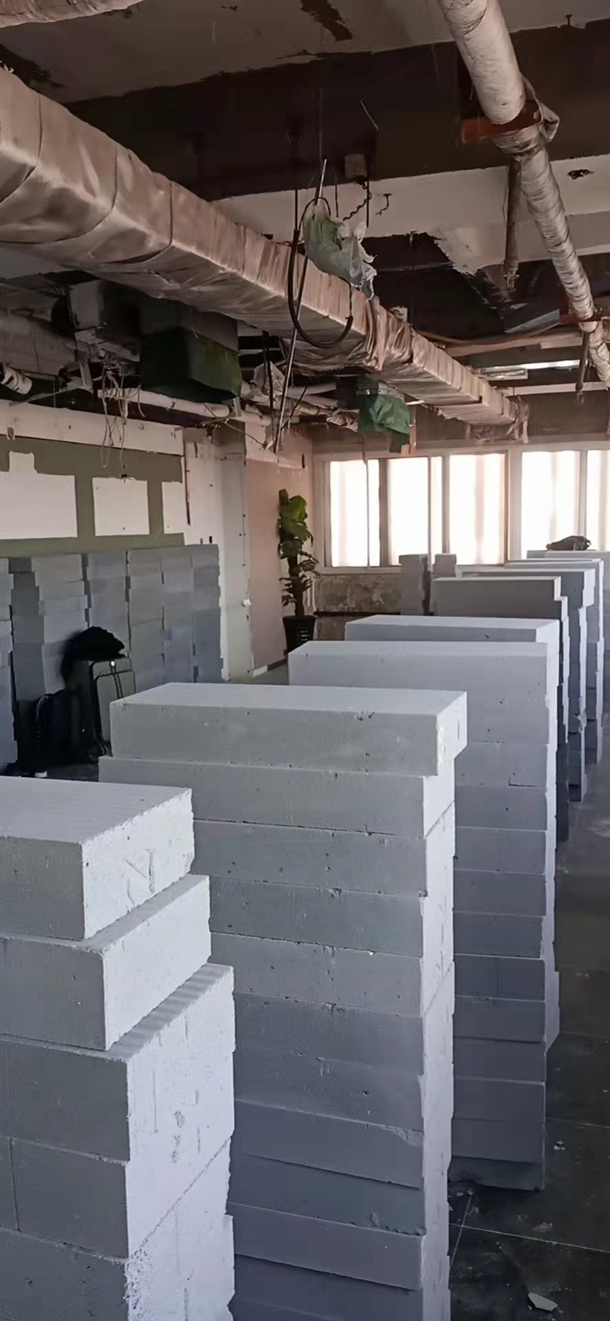 加气块隔墙施工现场参考